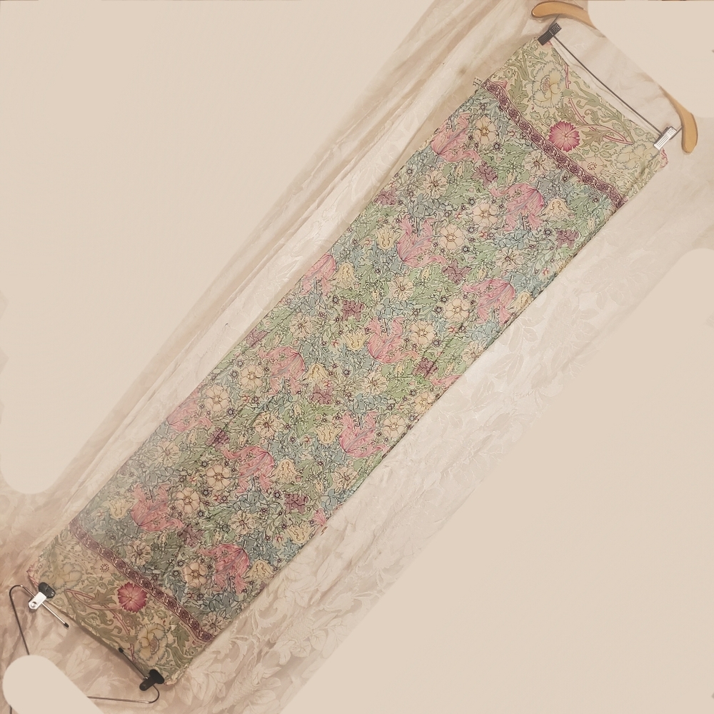 Pastel Floral Silk Scarf Italy